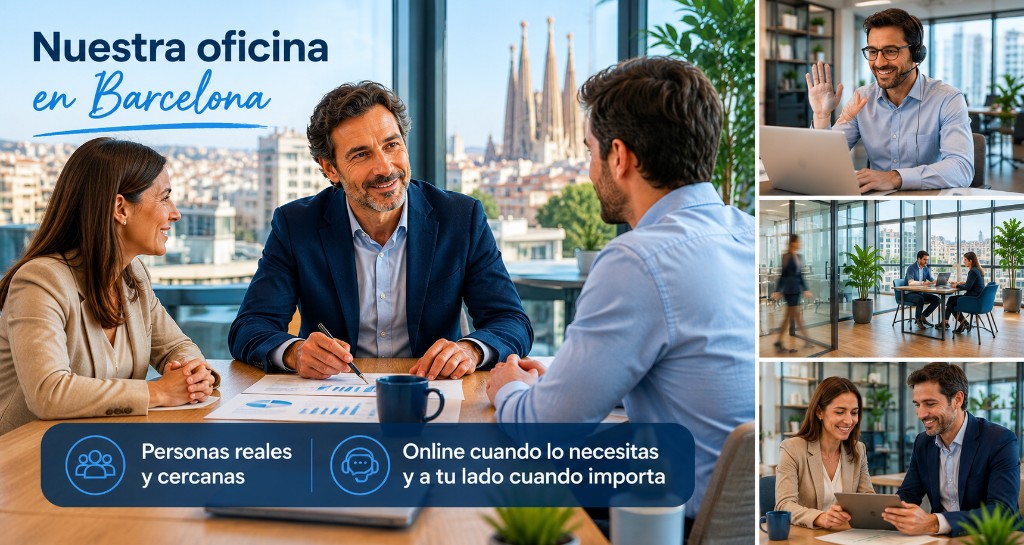 Oficina de Nova-Gestio en Barcelona, despacho con vistas a la Sagrada Família